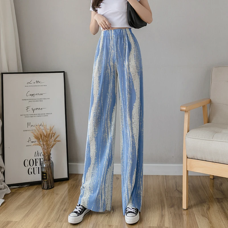 Plait Wide-Legged Water Ripple Shading Casual Long Female High Waist Pants Woman Spring Autumn For Women'S Clothing Panty 2021
Plait Wide-Legged Water Ripple Shading Casual Long Female High Waist Pants Woman Spring Autumn For Women'S Clothing Panty 2021