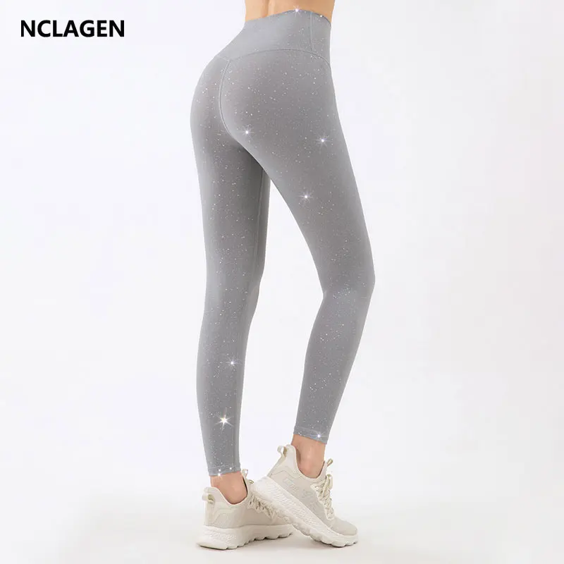 

NCLAGEN Fitness Pants Women's High Waist Sports Leggings Elastic Running Hip Lifting Squat Proof NO Front Seam GYM Yoga Bottoms