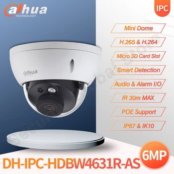 Dahua IP Camera 6MP IPC-HDBW4631R-AS Security HD PoE Dome IR 30M IP67 IK10 SD Card Slot Audio Alarm Outdoor Surveillance Camara
Dahua IP Camera 6MP IPC-HDBW4631R-AS Security HD PoE Dome IR 30M IP67 IK10 SD Card Slot Audio Alarm Outdoor Surveillance Camara