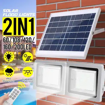 2Pcs/set 100 LED Solar Flood Light with Remote Control Dimmable Timer Waterproof IP65 Outdoor Solar Street Lighting Garden Lamp
2Pcs/set 100 LED Solar Flood Light with Remote Control Dimmable Timer Waterproof IP65 Outdoor Solar Street Lighting Garden Lamp