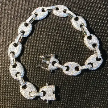 Hip Hop Men's Iced Cubic Zirconia Creative Coffee Beans Pig Nose Bracelet Rapper Essential Fashion Charm Bracelet Jewelry Gift
Hip Hop Men's Iced Cubic Zirconia Creative Coffee Beans Pig Nose Bracelet Rapper Essential Fashion Charm Bracelet Jewelry Gift