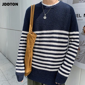 JDDTON Men's Autumn Hip Hop Striped Patchwork Sweater Casual Clothing Style Loose Warm Streetwear O-Neck Knitting Pullover JE197
JDDTON Men's Autumn Hip Hop Striped Patchwork Sweater Casual Clothing Style Loose Warm Streetwear O-Neck Knitting Pullover JE197