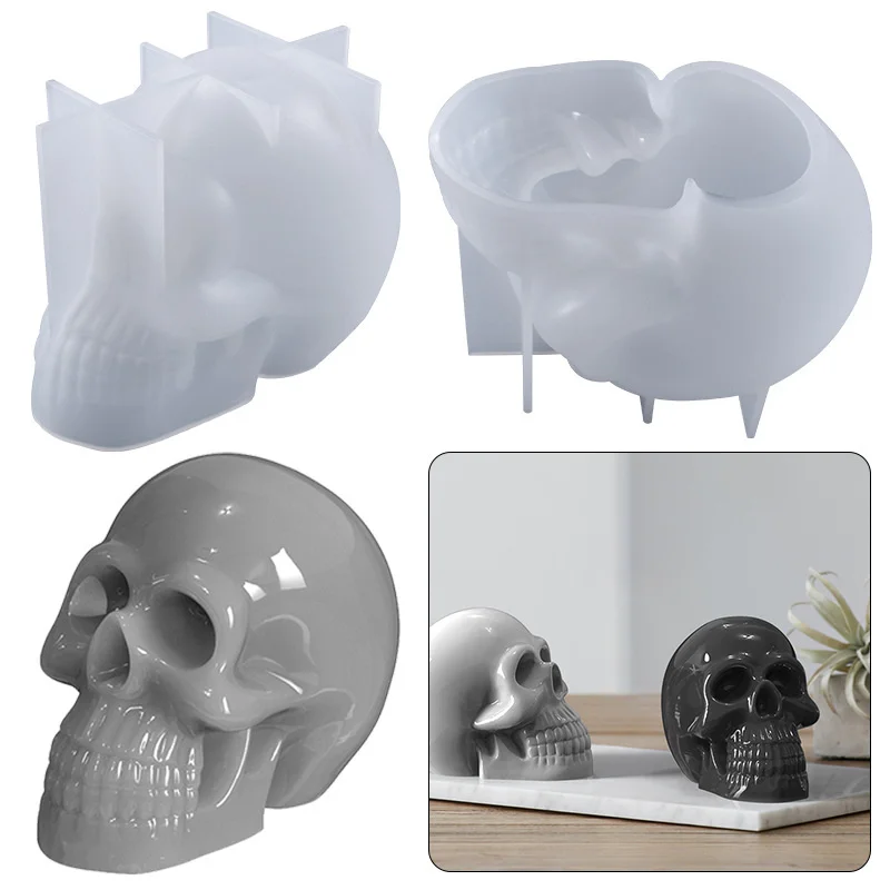 

The epoxy resin skull-shaped silicone mold can be used for candlestick crafts and decorations for home furnishings