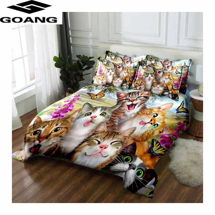 GOANG sell well Microfiber fabric bedding set linen duvet cover 240/220 pillowcases king size bedding set American shorthair cat
GOANG sell well Microfiber fabric bedding set linen duvet cover 240/220 pillowcases king size bedding set American shorthair cat