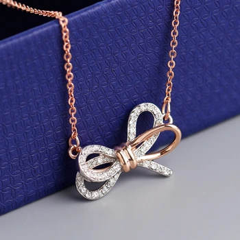 DOYUBO New Arrival Rose Gold & Silver Double Bow Charms Necklace For Women 925 Sterling Silver Pendant Chains Accessories VA305
DOYUBO New Arrival Rose Gold & Silver Double Bow Charms Necklace For Women 925 Sterling Silver Pendant Chains Accessories VA305
