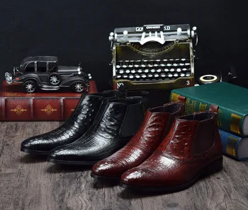 Ankle Men Boots Botines Hombre Pointed-toe Cowhide Crocodile Pattern Wedding Shoes 44 Pointed Toe Genuine Leather Cow Leather
Ankle Men Boots Botines Hombre Pointed-toe Cowhide Crocodile Pattern Wedding Shoes 44 Pointed Toe Genuine Leather Cow Leather