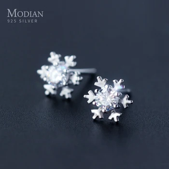 Modian Winter Simple Snowflake 3 Color Clear CZ Jewelry Fashion 925 Sterling Silver Wedding Stud Earrings For Women Brincos
Modian Winter Simple Snowflake 3 Color Clear CZ Jewelry Fashion 925 Sterling Silver Wedding Stud Earrings For Women Brincos