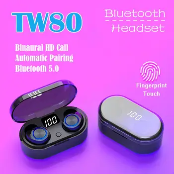 TW80 TWS Wireless Bluetooth 5.0 Earphone Sports Stereo Headset LED Display Touch Control Noise Canceling Headphone
TW80 TWS Wireless Bluetooth 5.0 Earphone Sports Stereo Headset LED Display Touch Control Noise Canceling Headphone