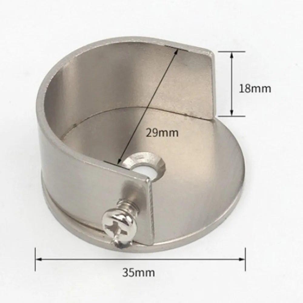 Description Picture 4 of item2PCS 28mm Curtain Rod Bracket Holder Recessed Wndow Curtain Pole Bracket Window Treatment Hardware Metal Wardrobe Rod Holders
