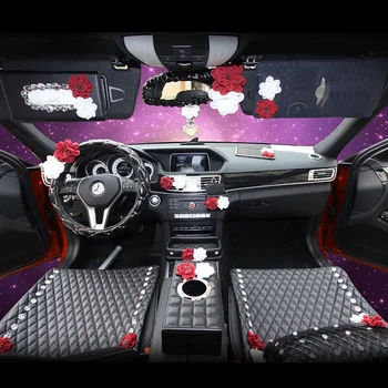 Styling Rose Flower Crystal Car Interior Accessories Neck Cushion Leather Steering Wheel Covers Handbrake Gear Seat Belt Covers
Styling Rose Flower Crystal Car Interior Accessories Neck Cushion Leather Steering Wheel Covers Handbrake Gear Seat Belt Covers