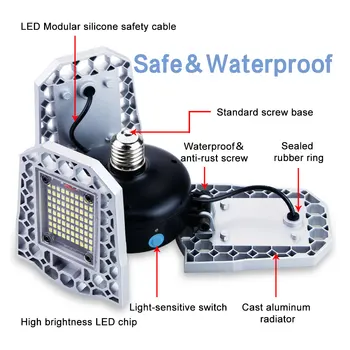 Led Deformable Lamp E27 Led Garage Light E26 Light Sensor Bulb 220V UFO 3-Leafs Waterproof Led Bulb 100W Warehouse Lighting Lamp
Led Deformable Lamp E27 Led Garage Light E26 Light Sensor Bulb 220V UFO 3-Leafs Waterproof Led Bulb 100W Warehouse Lighting Lamp