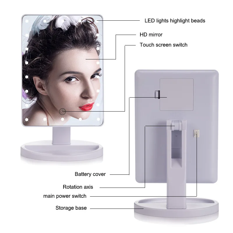 22W LED Adjustable USB Cable Or Battery Use Light For Touch Screen Makeup Mirror with Touch Dimmer Desktop Countertop Bright
22W LED Adjustable USB Cable Or Battery Use Light For Touch Screen Makeup Mirror with Touch Dimmer Desktop Countertop Bright