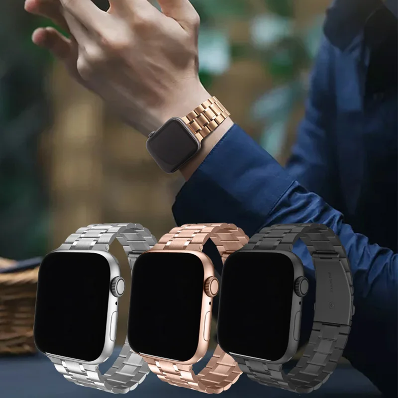High Quality Stainless Steel Watch Strap for Apple Watch 6 SE 5 4 3 38MM 40MM 42MM 44MM Metal Intelligent Watchband Boite Bracel
High Quality Stainless Steel Watch Strap for Apple Watch 6 SE 5 4 3 38MM 40MM 42MM 44MM Metal Intelligent Watchband Boite Bracel