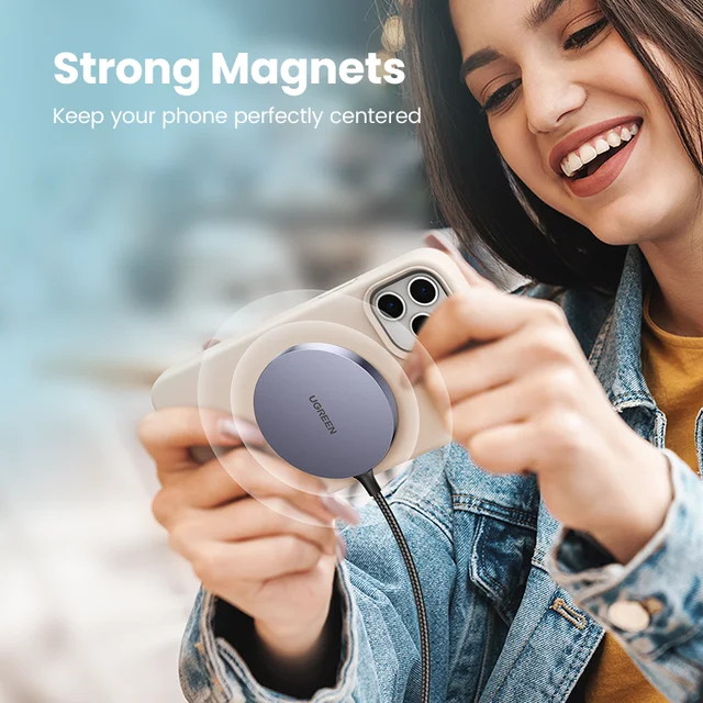 UGREEN – chargeur magnétique sans fil à Induction pour iPhone, coussinet de chargement sans fil pour téléphone série 14 et 13 2