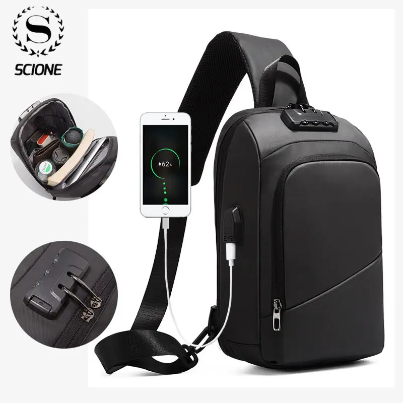 Scione Men Chest Bag Waterproof Anti Theft Reflective USB Charging Chest Bags 2020 Fashion Sling Flap Male Chest Bag
Scione Men Chest Bag Waterproof Anti Theft Reflective USB Charging Chest Bags 2020 Fashion Sling Flap Male Chest Bag