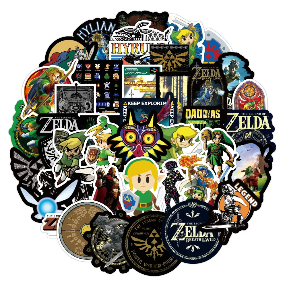 50Pcs Legend of Zelda Anime Icon Animal Cute Decals Guitar Fridge Bicycle Stickers Gifts for Children To Laptop Suitcase
50Pcs Legend of Zelda Anime Icon Animal Cute Decals Guitar Fridge Bicycle Stickers Gifts for Children To Laptop Suitcase