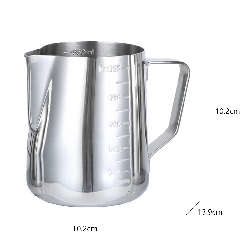 

350 600 1000ml Stainless Steel Frothing Pitcher Pull Flower Cup Coffee Milk Mugs Milk Frother with Scale Latte Art Kitchen Acces