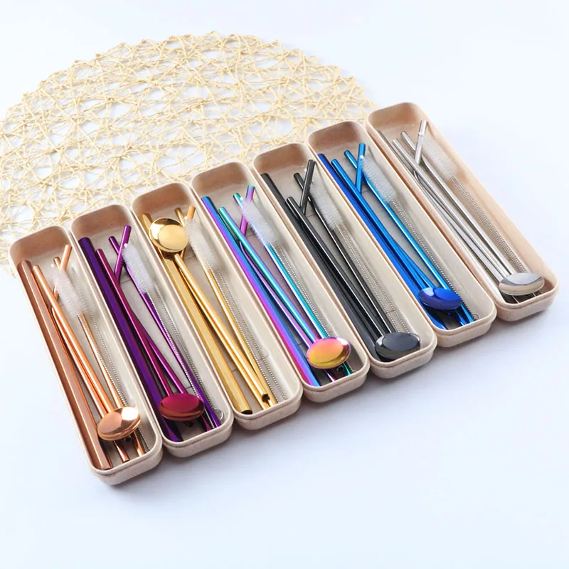 6pcs/set Reusable Drinking Straws Metal Stainless Steel Sturdy Bent Straight Drinks Straw with Cleaning Brush Bar Accessories
6pcs/set Reusable Drinking Straws Metal Stainless Steel Sturdy Bent Straight Drinks Straw with Cleaning Brush Bar Accessories