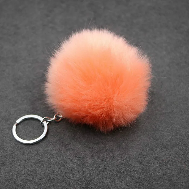 1pcs Orange Plush Ball Keychain Simple Pompon Pendant Pompom Artificial Animal Keychains Woman Car Bag KeyRing Toy | Игрушки и хобби