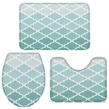 3 Pieces Bathroom Set Geometric Blue Green Gradient Turquoise Bath Set Toilet Cover Mat Pedestal Rug Non-Slip Bathroom Rug Set
3 Pieces Bathroom Set Geometric Blue Green Gradient Turquoise Bath Set Toilet Cover Mat Pedestal Rug Non-Slip Bathroom Rug Set