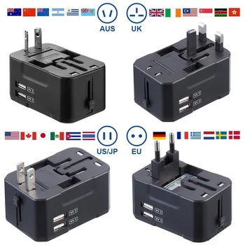 Universal Travel Adapter All In One Worldwide International Power Wall Charger AC Plug Adapter With Dual 2.4A USB Charging Ports 
Universal Travel Adapter All In One Worldwide International Power Wall Charger AC Plug Adapter With Dual 2.4A USB Charging Ports