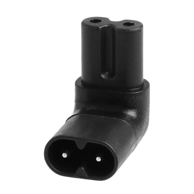 IEC 320 2-Pin C7 Female to C8 Male Right Angle AC Power Adapter Converter Connector
IEC 320 2-Pin C7 Female to C8 Male Right Angle AC Power Adapter Converter Connector