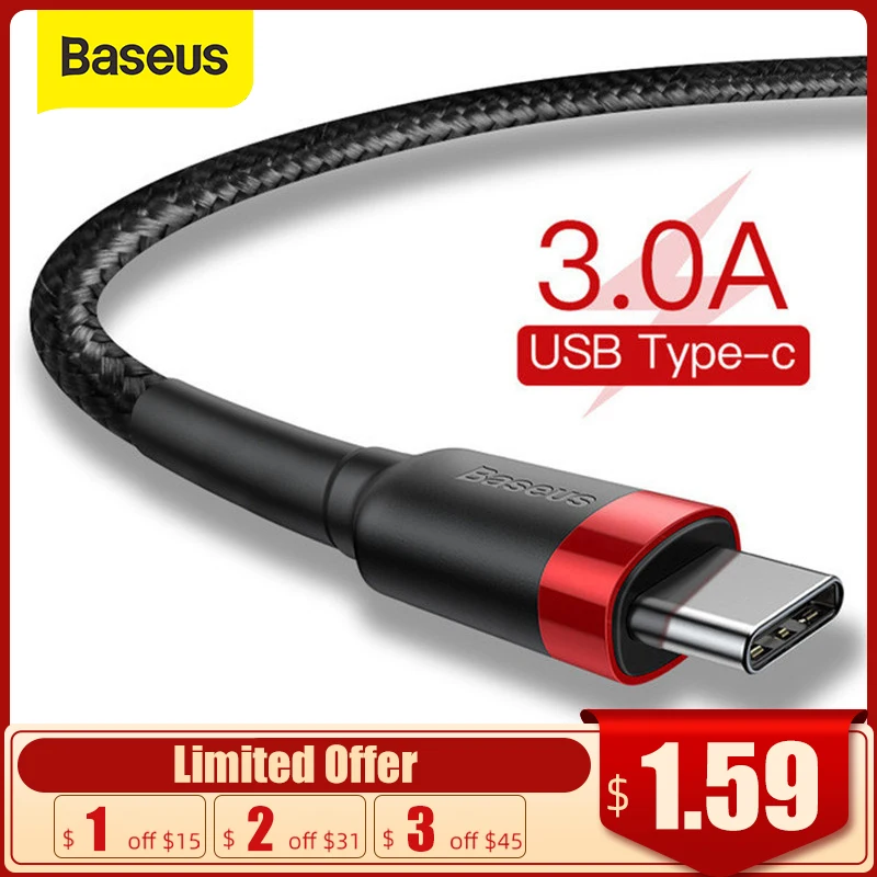 USB Type C кабель Baseus зарядный для Samsung S10 S9 Huawei P30 Xiaomi быстрая зарядка 3.0|Кабели