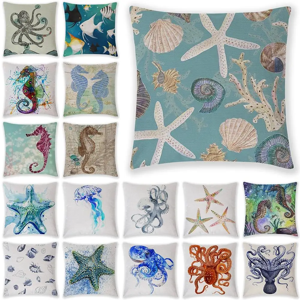18" Sea Animal Cotton Linen Pillow Case Sofa Bedroom Office Guestroom Seat Cushion Cover Fashion Retro Home Decoration
18" Sea Animal Cotton Linen Pillow Case Sofa Bedroom Office Guestroom Seat Cushion Cover Fashion Retro Home Decoration