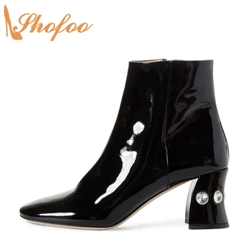 Black Round Toe Ankle Boots Woman Jewel High Chunky Heels Zip Patent Leather Large Size 11 16Ladies Fashion Booties Shoes Shofoo
Black Round Toe Ankle Boots Woman Jewel High Chunky Heels Zip Patent Leather Large Size 11 16Ladies Fashion Booties Shoes Shofoo