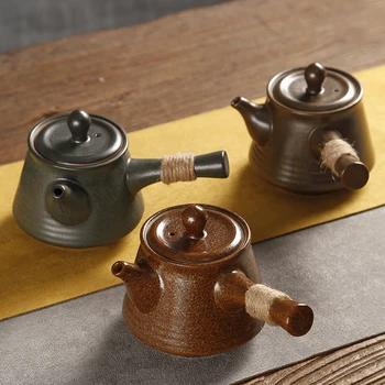 Rough pottery side pot kungfu tea set household single handle teapot small ceramic Japanese style retro ceramic tea maker
Rough pottery side pot kungfu tea set household single handle teapot small ceramic Japanese style retro ceramic tea maker