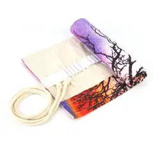 Beatuful pôr do sol padrão material escolar lápis caso caneta storege saco grande capacidade caso caneta bolsa escolar para estudantes de arte(China)