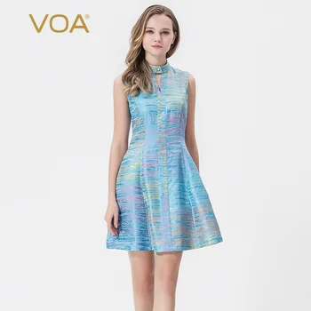 VOA silk woven topidress semi-high neck folds stitched elegant princess A10265 
VOA silk woven topidress semi-high neck folds stitched elegant princess A10265