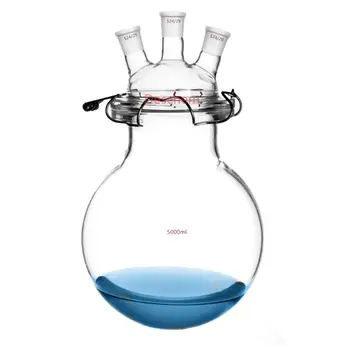 5000ml Glass Reaction Reactor Three 24/29 Joint Round Bottom Reaction Bottle W/Lid & Steel Clip
5000ml Glass Reaction Reactor Three 24/29 Joint Round Bottom Reaction Bottle W/Lid & Steel Clip
