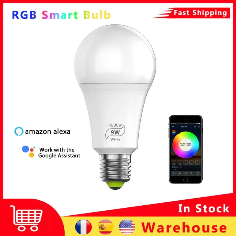 Magic 9W E27 RGB WIFI Led Smart Bulb Light Wireless Smart Home Automation Lamp 85-265V bulb Work with ALexa Amazon Google Home
Magic 9W E27 RGB WIFI Led Smart Bulb Light Wireless Smart Home Automation Lamp 85-265V bulb Work with ALexa Amazon Google Home