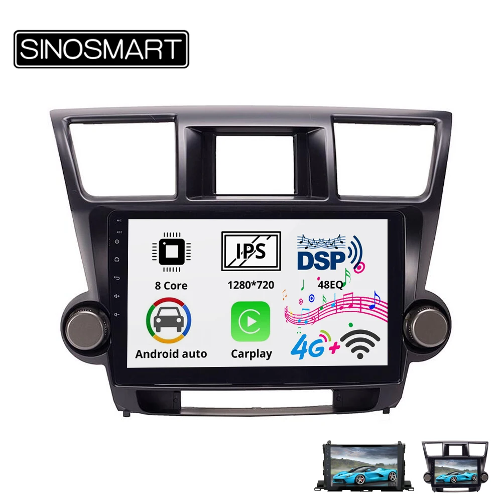 Sinosmart 8 ядерный DSP 48EQ 2Din IPS/QLED 2.5D экран автомобиля gps Мультимедиа Радио Навигация