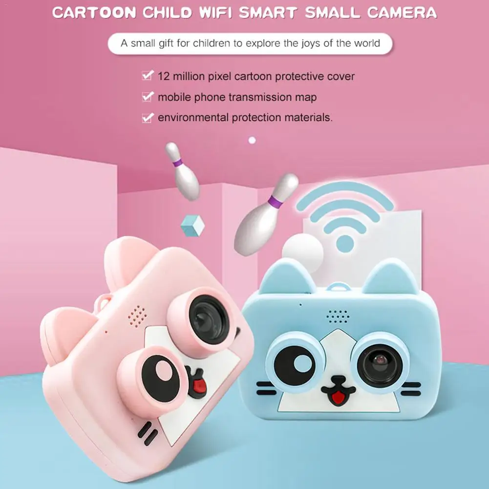 

Children Digital Cameras Fun Cartoon Video Camera IPS HD 1200W 2-Inch Wifi Sync Cell Phone Photo for Kids Gift