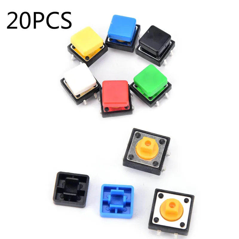 20PCS Tactile Push Button Switch Waterproof Momentary 12mm Push Button Switch + Tact Cap
20PCS Tactile Push Button Switch Waterproof Momentary 12mm Push Button Switch + Tact Cap