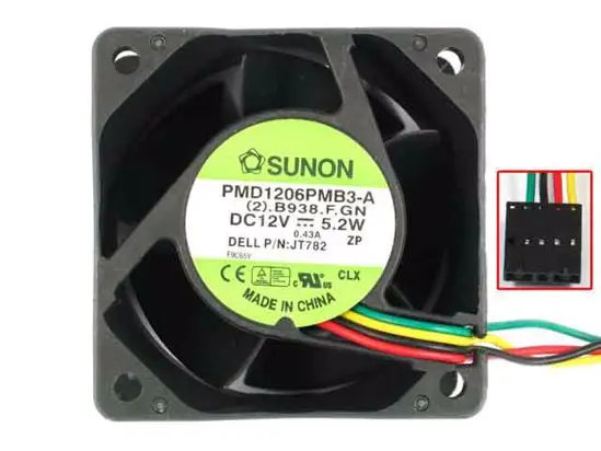 SUNON PMD1206PMB3-A (2).B938.F.GN DC 12 В 5,2 Вт 60x60x38 мм 4-проводной вентилятор охлаждения сервера
SUNON PMD1206PMB3-A (2).B938.F.GN DC 12 В 5,2 Вт 60x60x38 мм 4-проводной вентилятор охлаждения сервера