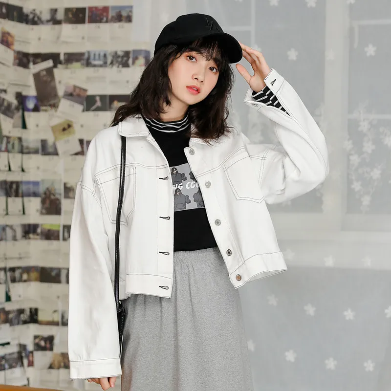 Photo Shoot 2019 Autumn Students Short Jeans Coat Women's Decorative Open-line Candy-Colored Jacket
Photo Shoot 2019 Autumn Students Short Jeans Coat Women's Decorative Open-line Candy-Colored Jacket