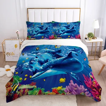 ONGLYP 3D Dolphin Comfy Bedding Set Duvet Cover with Pillow Case Single Twin Double Full Queen King Home Bedding Set Quilt Cover 
ONGLYP 3D Dolphin Comfy Bedding Set Duvet Cover with Pillow Case Single Twin Double Full Queen King Home Bedding Set Quilt Cover