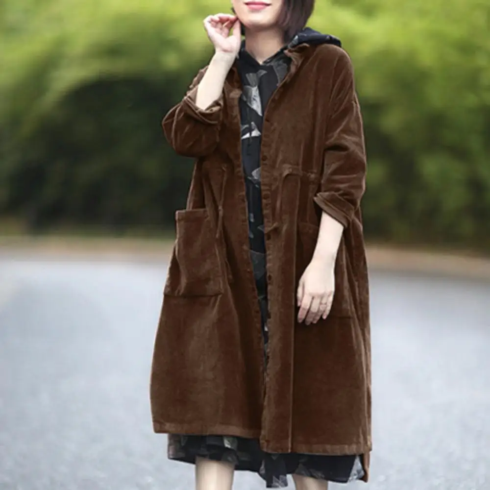 Women Outerwear Coats Vintage Corduroy Jacket Female Winter Solid Button Sleeve Loose Casual Coat Plus Size H1
Women Outerwear Coats Vintage Corduroy Jacket Female Winter Solid Button Sleeve Loose Casual Coat Plus Size H1