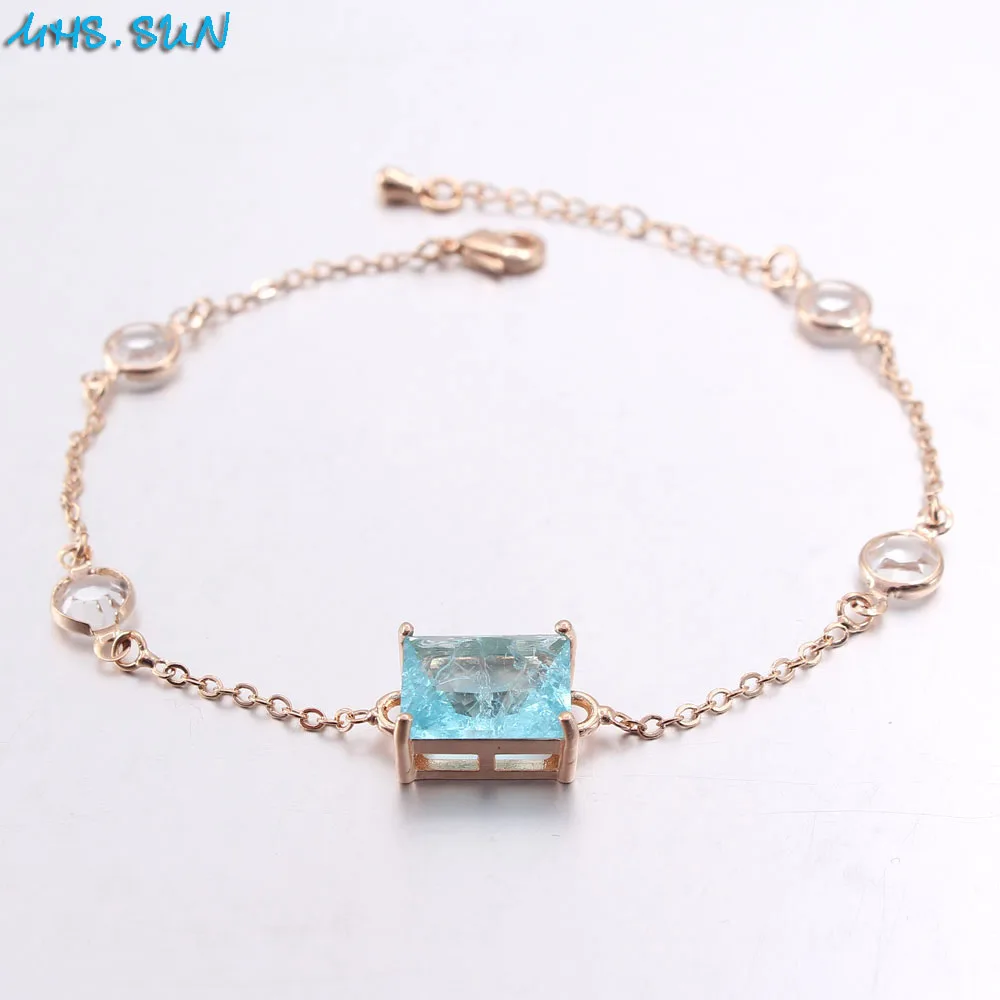 MHS.SUN Luxury Bracelets for Women Blue AAA Cubic Zircon Chain Bracelet Party Jewelry For Female Gift Gold/Silver/Black Color
MHS.SUN Luxury Bracelets for Women Blue AAA Cubic Zircon Chain Bracelet Party Jewelry For Female Gift Gold/Silver/Black Color