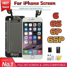 LCD complet pour iPhone 6 6S Plus 6P 6SP écran LCD écran tactile numériseur assemblée remplacement écran complet avec bouton d'accueil + caméra=