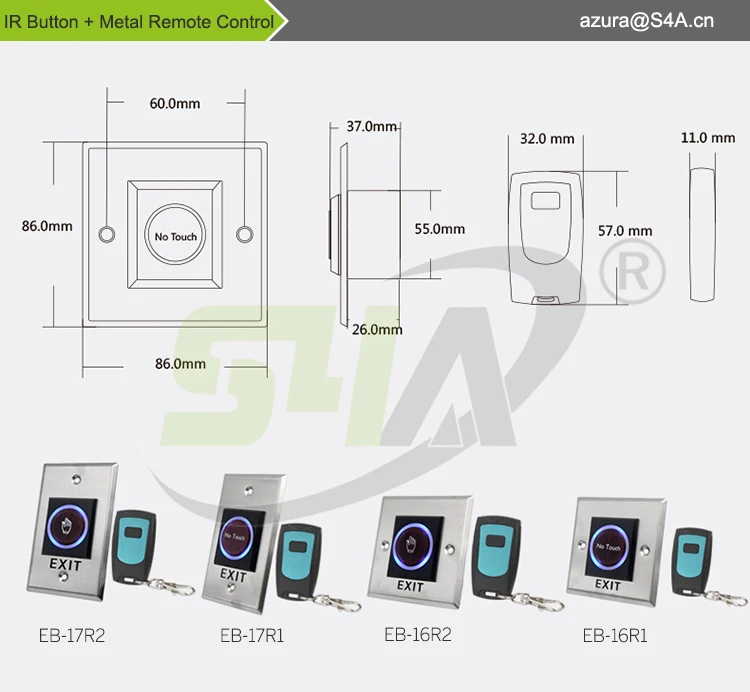 IR Button and Metal Remote Control