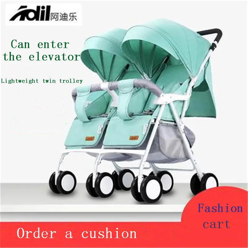 

Twin baby strollers ultra light portable can sit reclining foldable folding double stroller can be placed on the plane umbrella