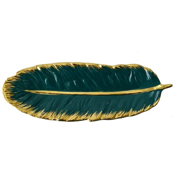 Gold-Plated Ceramic Tray Dark Green Feather Banana Leaf Shape Plate Snack Storage Tray Kitchen,Dining & Bar LBShipping
Gold-Plated Ceramic Tray Dark Green Feather Banana Leaf Shape Plate Snack Storage Tray Kitchen,Dining & Bar LBShipping