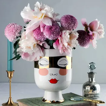 Personalized Vase Double-side Face Decoration Home Ceramic Vases for Flower Unique Wedding Filler Style Material Function Size 
Personalized Vase Double-side Face Decoration Home Ceramic Vases for Flower Unique Wedding Filler Style Material Function Size