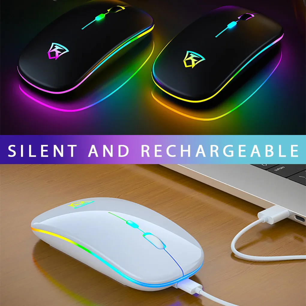 New Wireless Optical Mouse USB Rechargeable LED RGB Mouse Computer Laptop Adjustable DPI Mice
New Wireless Optical Mouse USB Rechargeable LED RGB Mouse Computer Laptop Adjustable DPI Mice
