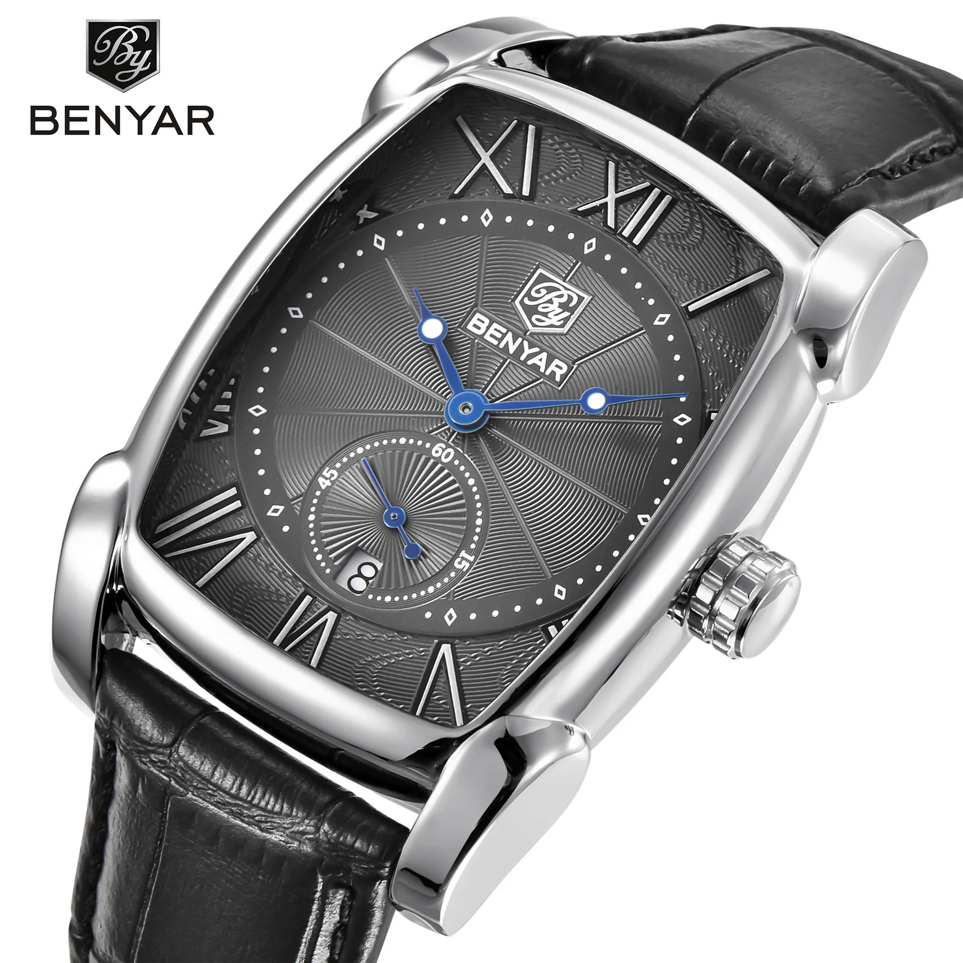 Classic Barrel-Shaped MEN'S Table Casual Roman Measuring Small Three Needle Quartz Watch Calendar Waterproof Blue Needle Watch
Classic Barrel-Shaped MEN'S Table Casual Roman Measuring Small Three Needle Quartz Watch Calendar Waterproof Blue Needle Watch