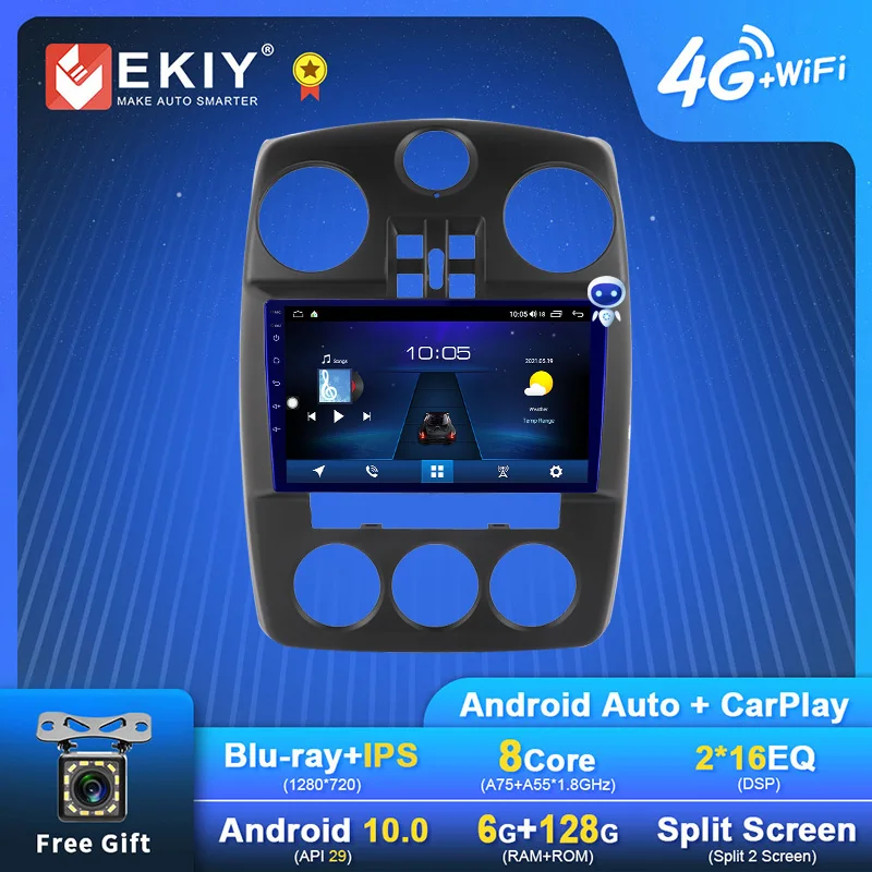 EKIY Android Автомагнитола для Chrysler PT Cruiser 2007 - 2009 GPS-навигация 1280*720 DSP Carplay